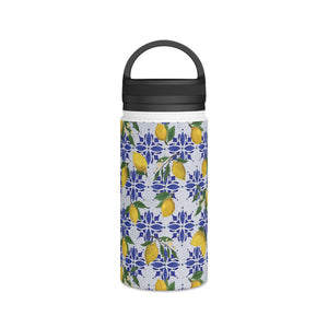 Lemon Tile Handle Lid Water Bottle