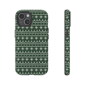 Green Snowflake Pattern Phone Case