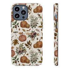 Load image into Gallery viewer, Fall Pumpkins, Flowers and Leaves Phone Case