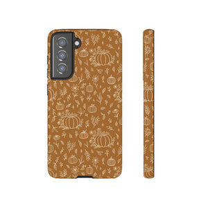 Bronze Floral Ink Pumpkin Phone Case