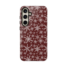 Load image into Gallery viewer, Red Snowflakes Phone Case