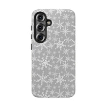 Load image into Gallery viewer, Gray Snowflakes Phone Case