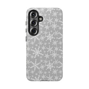 Gray Snowflakes Phone Case