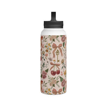 Load image into Gallery viewer, Bows, Flowers and Cherries Handle Lid Water Bottle