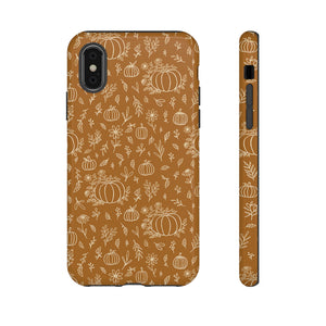 Bronze Floral Ink Pumpkin Phone Case