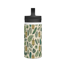 Load image into Gallery viewer, Tropical Leaves and Lanterns Handle Lid Water Bottle