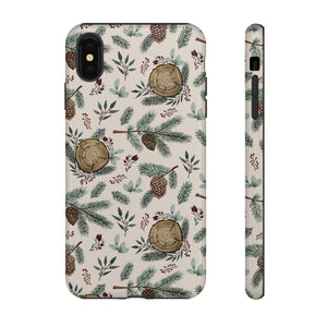 Winter Branches, Berries and Pine Cones Phone Case