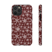 Load image into Gallery viewer, Red Snowflakes Phone Case
