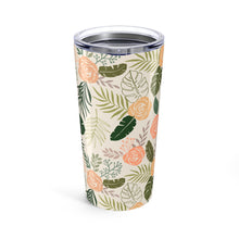 Load image into Gallery viewer, Yellow and Green Tropical Floral Pattern Travel Mug