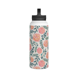 Watercolor Floral Handle Lid Water Bottle