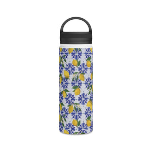 Lemon Tile Handle Lid Water Bottle
