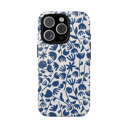 Dark Blue Floral Phone Case