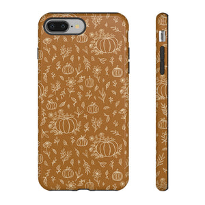 Bronze Floral Ink Pumpkin Phone Case
