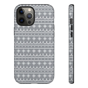 Gray Snowflake Pattern Phone Case