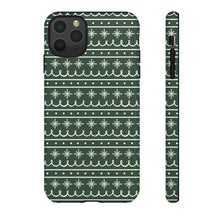 Load image into Gallery viewer, Green Snowflake Pattern Phone Case