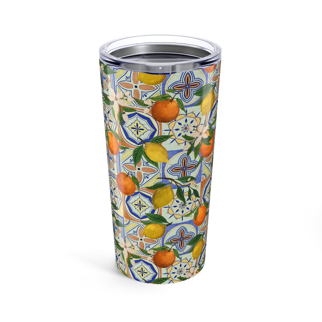 Orange and Lemon Tile Travel Mug