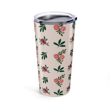 Load image into Gallery viewer, Pink Roses and Leaves Travel Mug