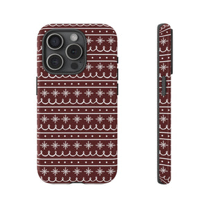 Red Snowflake Pattern Phone Case