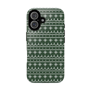 Green Snowflake Pattern Phone Case