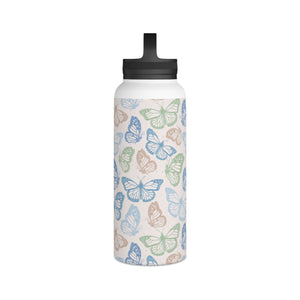 Blue Butterfly Handle Lid Water Bottle
