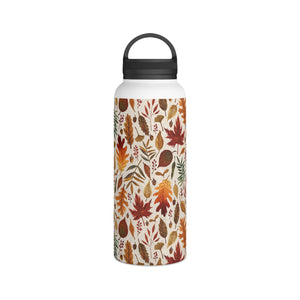 Watercolor Fall Leaves Handle Lid Water Bottle