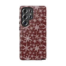 Load image into Gallery viewer, Red Snowflakes Phone Case