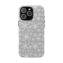 Load image into Gallery viewer, Gray Snowflakes Phone Case