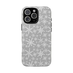 Gray Snowflakes Phone Case