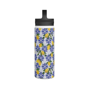 Lemon Tile Handle Lid Water Bottle