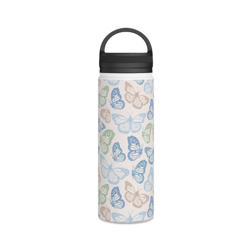 Blue Butterfly Handle Lid Water Bottle