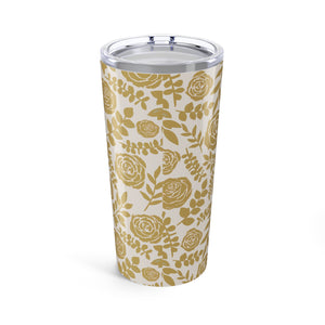 Gold Floral Travel Mug