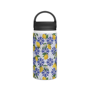 Lemon Tile Handle Lid Water Bottle