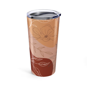 Pink Abstract Desert Leaf Travel Mug