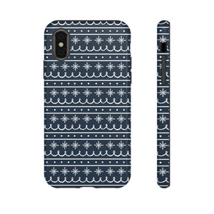Blue Snowflake Pattern Phone Case