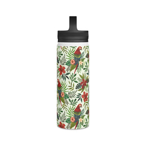 Tropical Parrot Handle Lid Water Bottle
