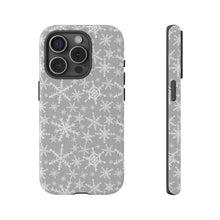 Load image into Gallery viewer, Gray Snowflakes Phone Case