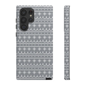 Gray Snowflake Pattern Phone Case