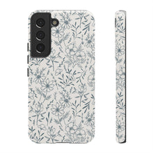 Load image into Gallery viewer, Blue Gray Flower Phone Case