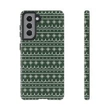 Load image into Gallery viewer, Green Snowflake Pattern Phone Case