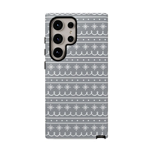 Gray Snowflake Pattern Phone Case