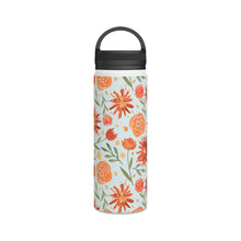 Load image into Gallery viewer, Burnt Orange Flower Burst Handle Lid Water Bottle