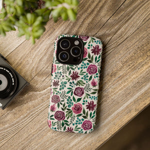 Magenta Floral Eucalyptus Phone Case