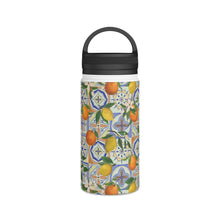 Load image into Gallery viewer, Orange and Lemon Tile Handle Lid Water Bottle
