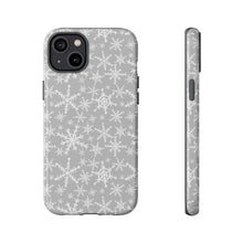 Load image into Gallery viewer, Gray Snowflakes Phone Case