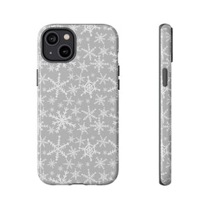 Gray Snowflakes Phone Case