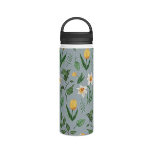 Daffodils and Tulips Handle Lid Water Bottle