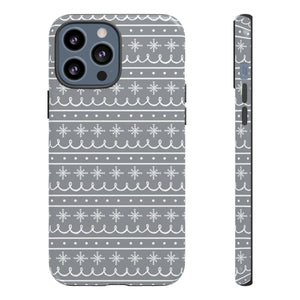 Gray Snowflake Pattern Phone Case