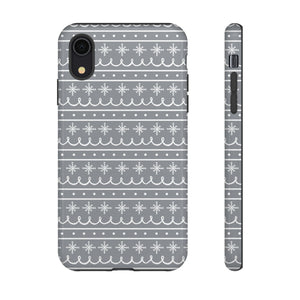 Gray Snowflake Pattern Phone Case