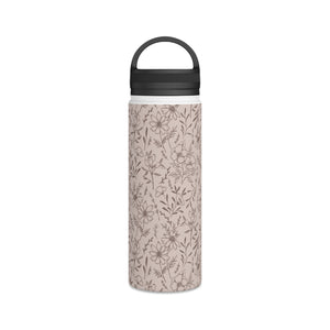 Pink Flower Handle Lid Water Bottle