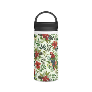 Tropical Parrot Handle Lid Water Bottle